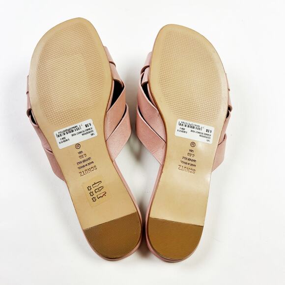 NEW Schutz light pink braided leather slide Tari sandal size 6.5 - Picture 4 of 5